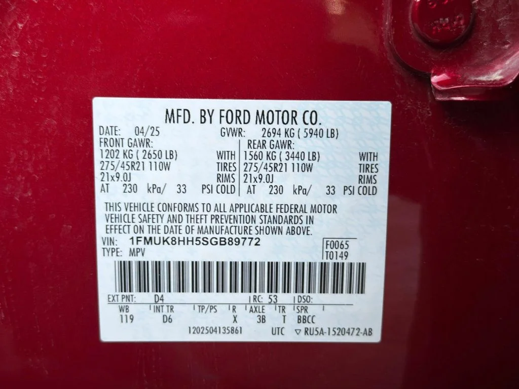 Used 2025 Rapid Red Metallic Tinted Clearcoat Ford Platinum image 36