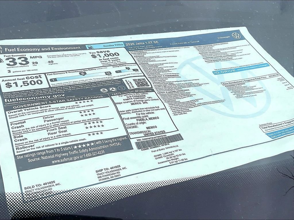 New 2026 White Volkswagen 1.5T SE image 18