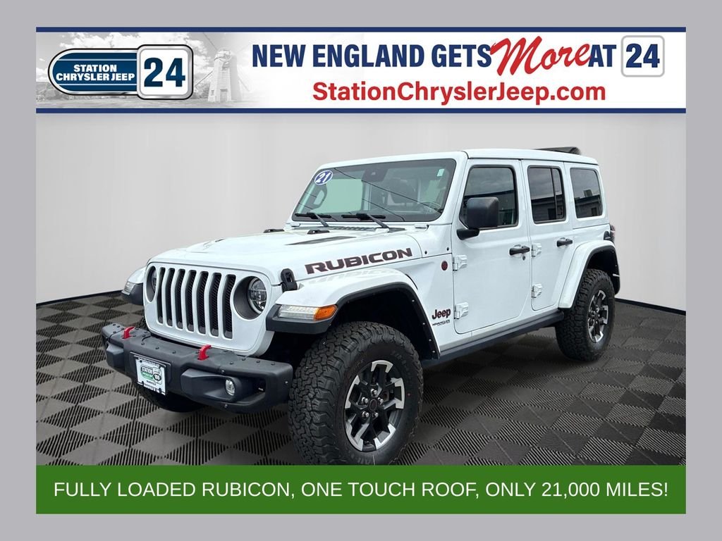 Used 2021 White Jeep Unlimited Rubicon image 1
