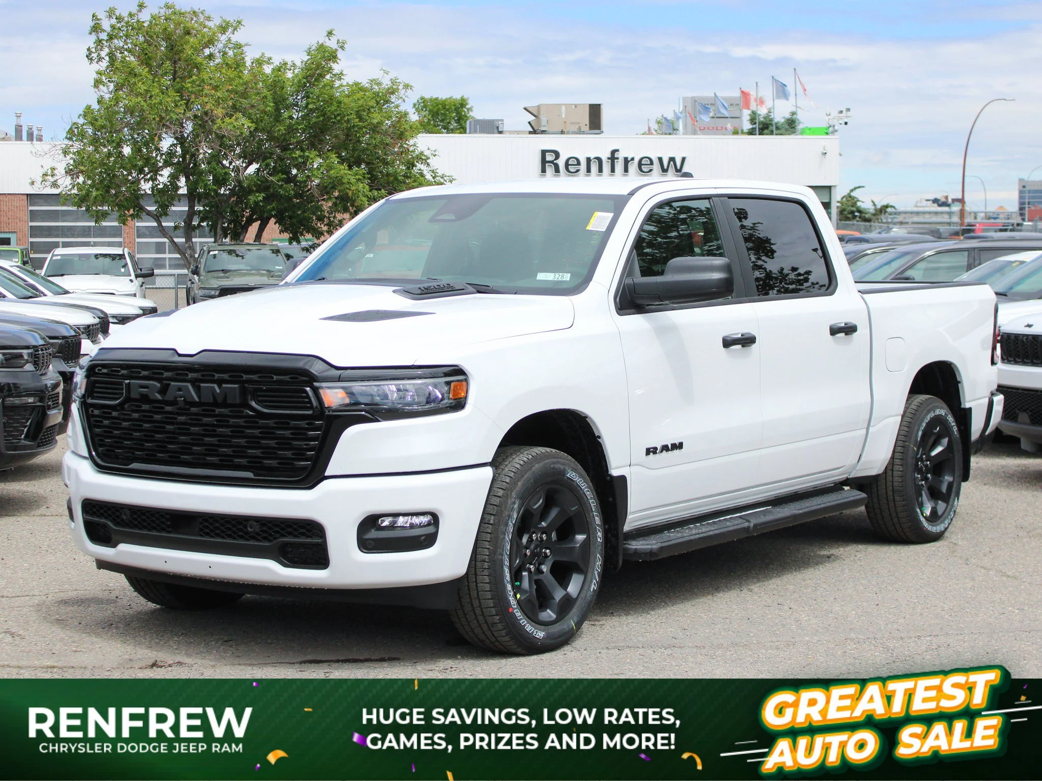 New 2026 White RAM Express* Crew Cab 4x4, Twin-Turbo, 3.92 Rear Axle Ratio image 1
