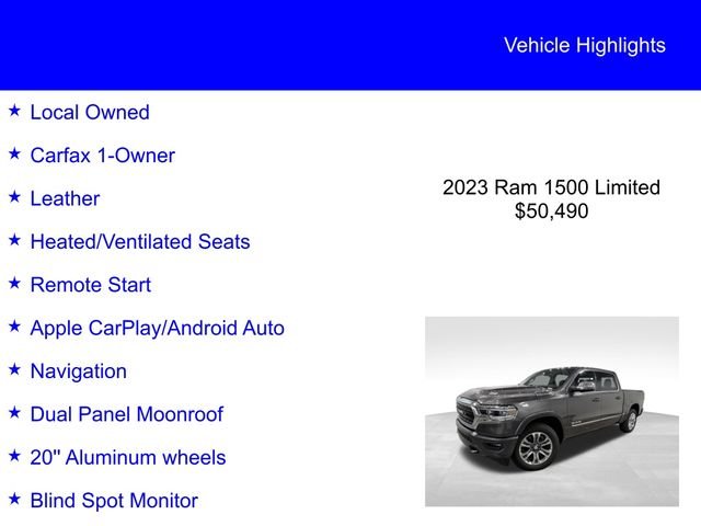 Certified Used 2023 Granite Crystal Clearcoat Metallic Ram Limited image 2