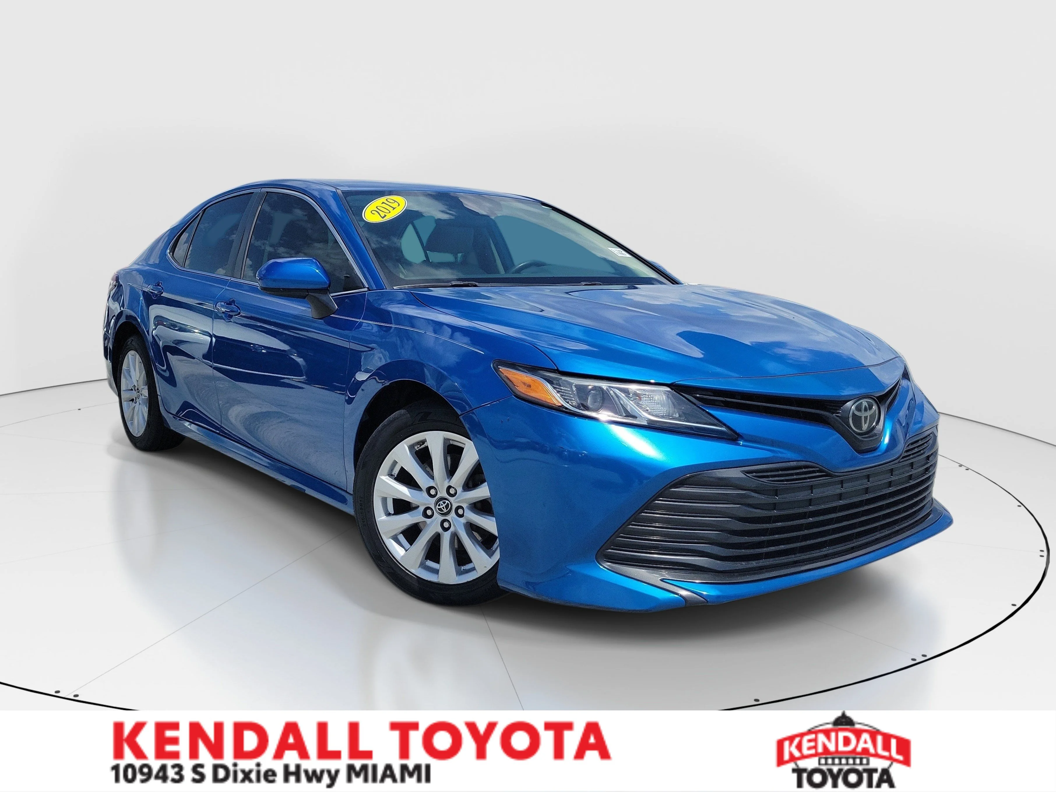 Used 2019 Blue Streak Metallic Toyota LE image 1