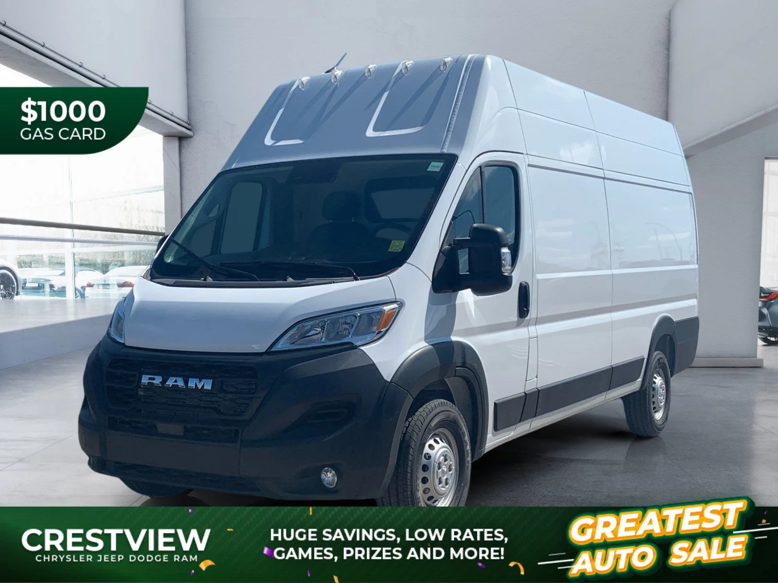 New 2026 Bright White Ram Tradesman * - Super High Roof - Cargo Partition - Adaptive Cruise - Remote Start & More! image 1