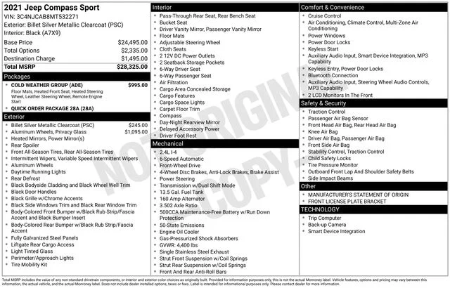 Used 2021 Silver Jeep Sport image 20