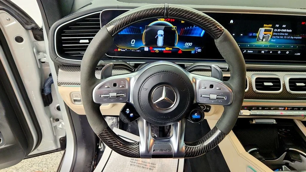 Used 2021 Iridium Silver Metallic Mercedes-Benz AMG® GLS 63 4MATIC+ SUV w/ Carbon Fiber Trim & Captain