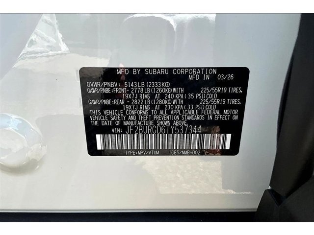 New 2026 CRYSTAL WHITE PEARL Subaru Limited XT image 20