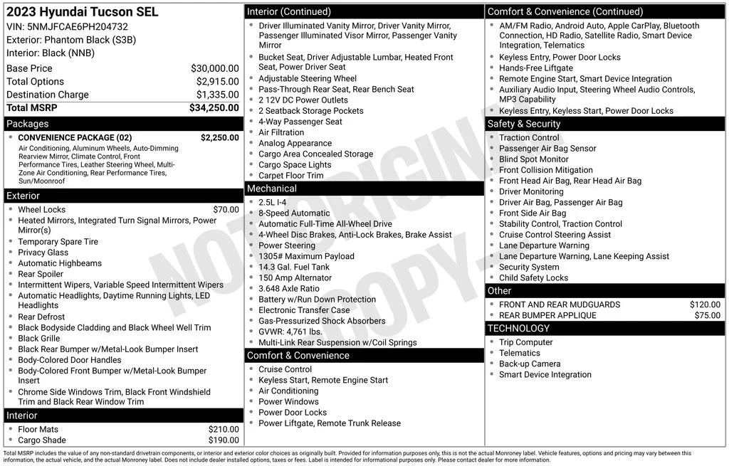 Used 2023 Black Hyundai SEL image 17