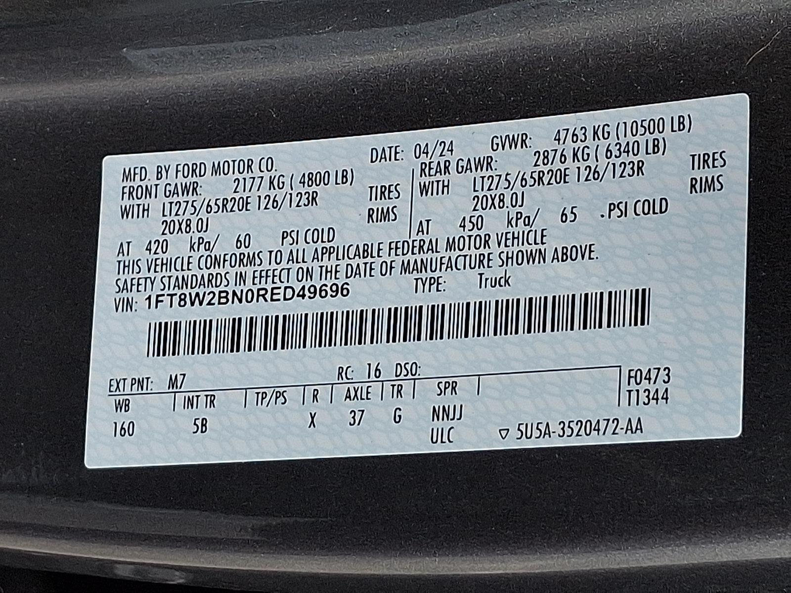 Used 2024 Carbonized Gray Metallic Ford LARIAT image 28