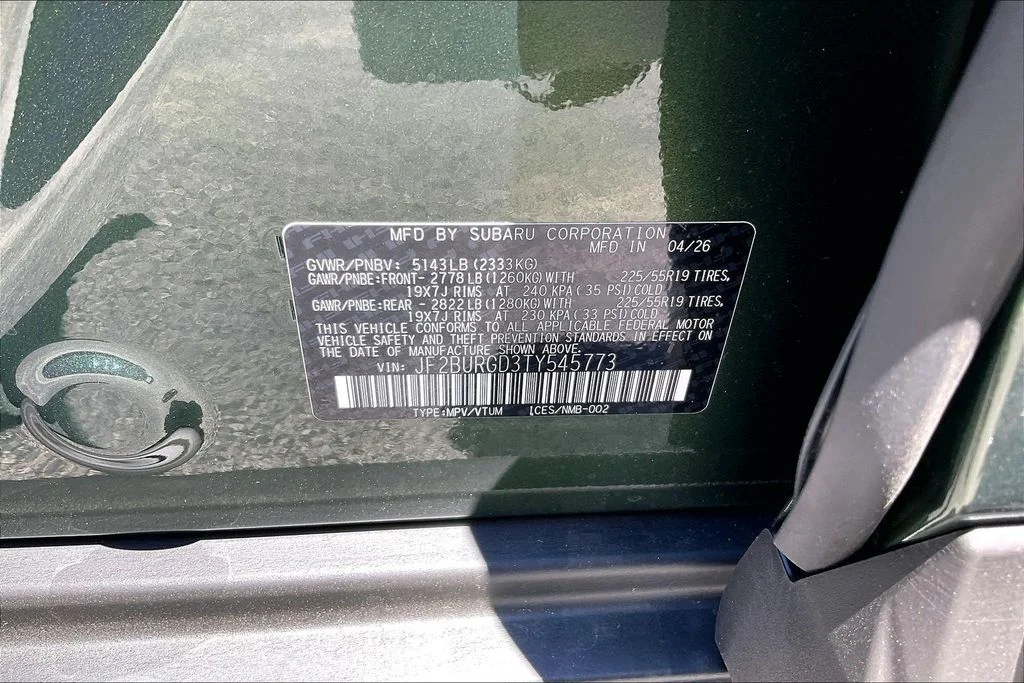 New 2026 DEEP EMERALD GREEN PEARL Subaru Limited XT image 16