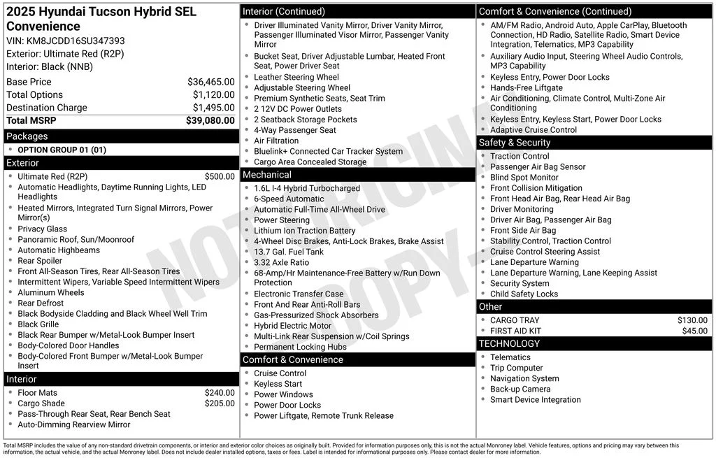 Used 2025 Ultimate Red Hyundai SEL Convenience image 38