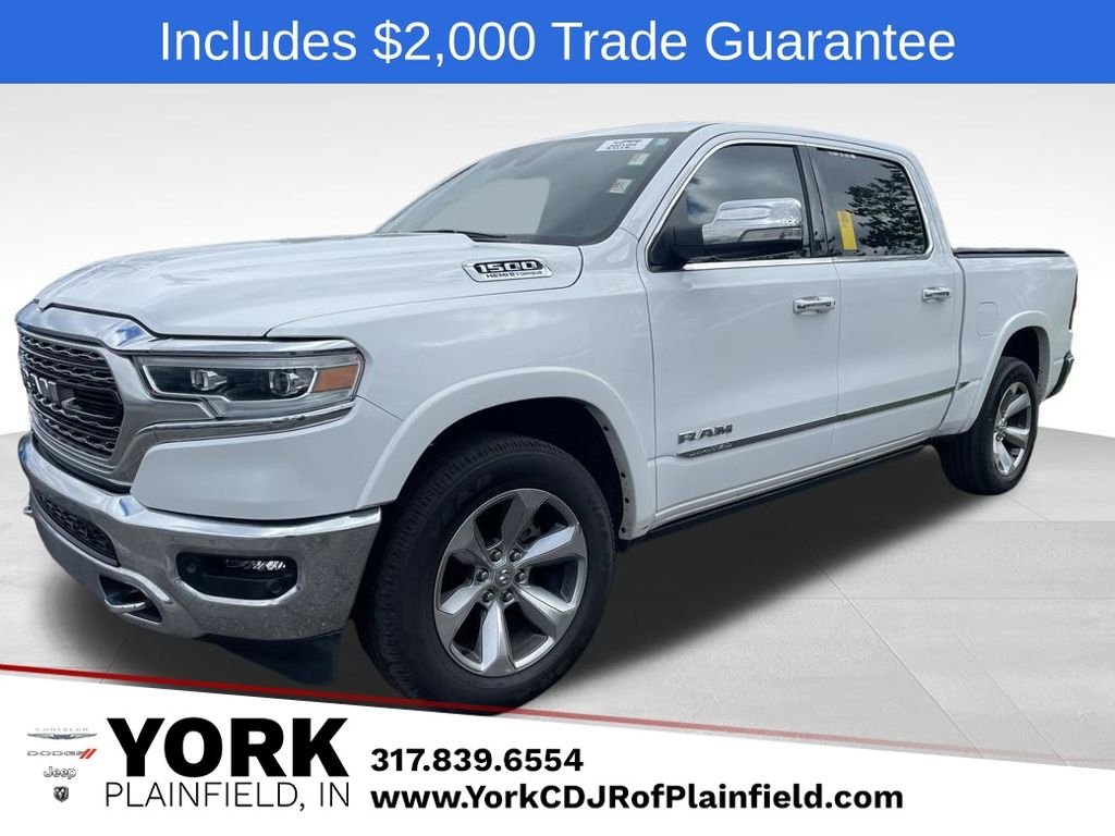 White 2021 RAM 1500 Limited Crew Cab 4WD Pickup Truck Four-Wheel Drive 8-Speed Automatic