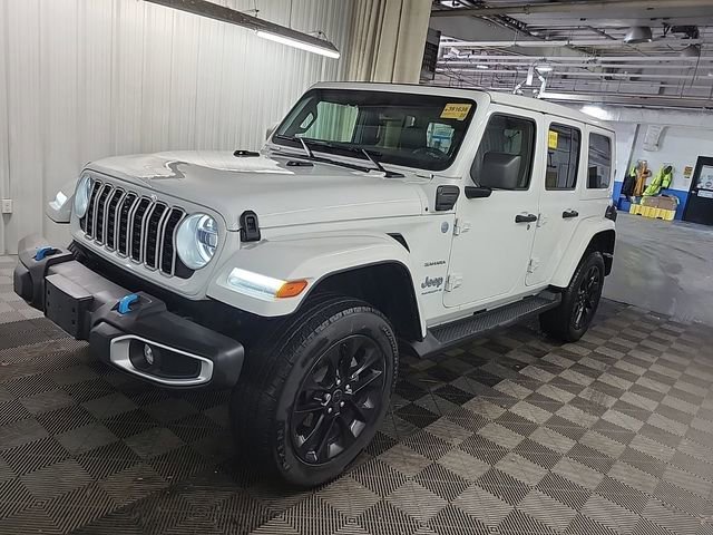 Used 2024 Bright White Clearcoat Jeep Sahara image 3