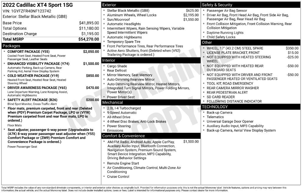Certified Used 2022 Stellar Black Metallic Cadillac Sport image 45
