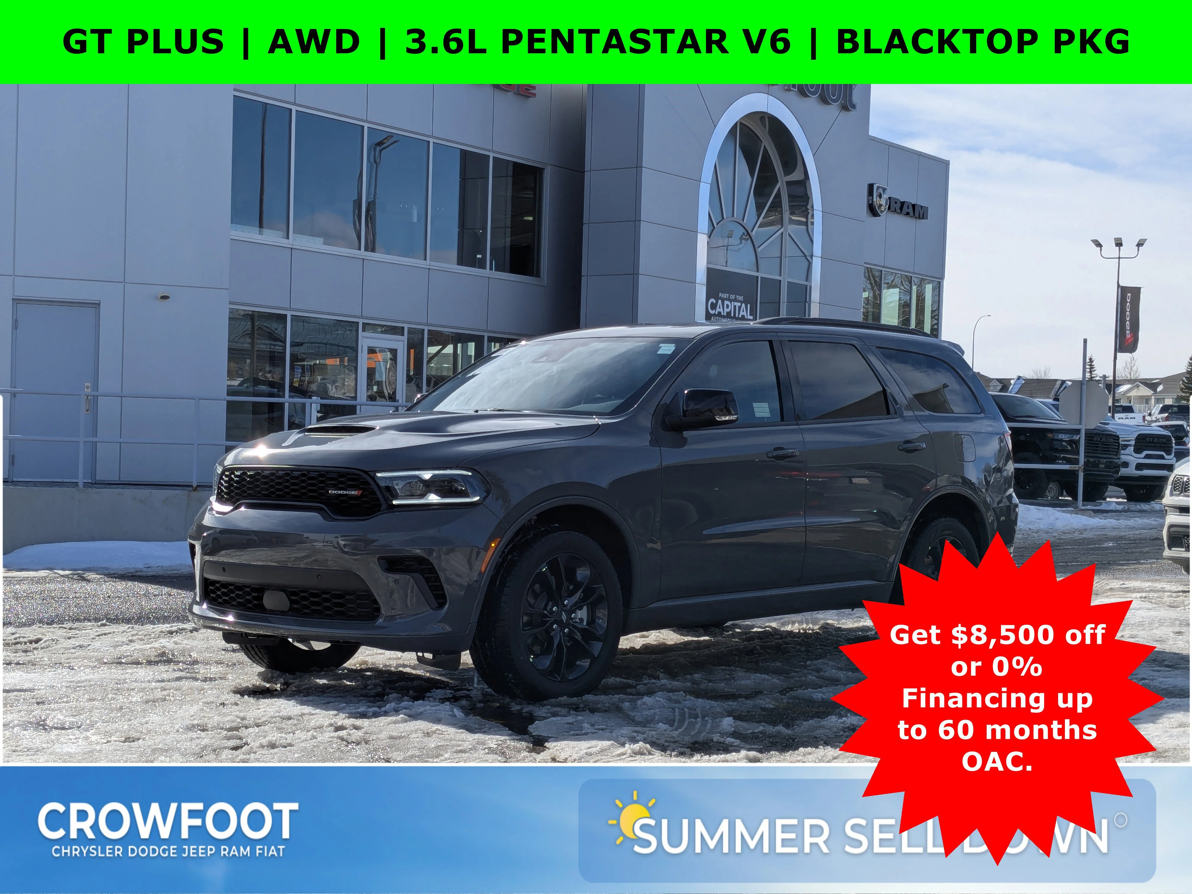 New 2026 Grey Dodge GT Plus - AWD  3.6L PENTASTAR V6  2ND BLACKTOP PKG image 1