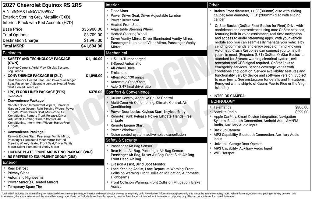 New 2027 Sterling Gray Metallic Chevrolet RS image 44