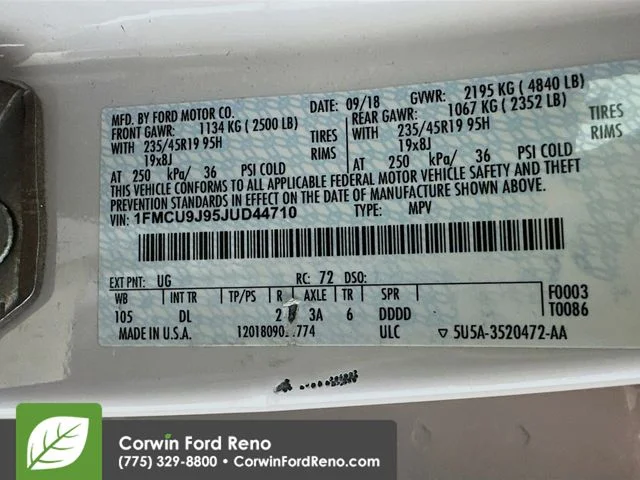 Certified Used 2018 White Platinum Clearcoat Metallic Ford Titanium image 33