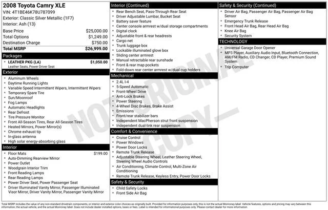 Used 2008 Classic Silver Metallic Toyota LE image 31