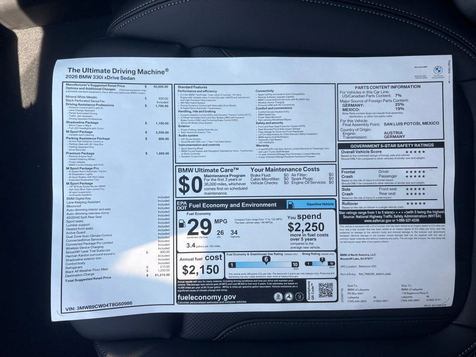 New 2026 Mineral White Metallic BMW 330i NA xDrive image 30