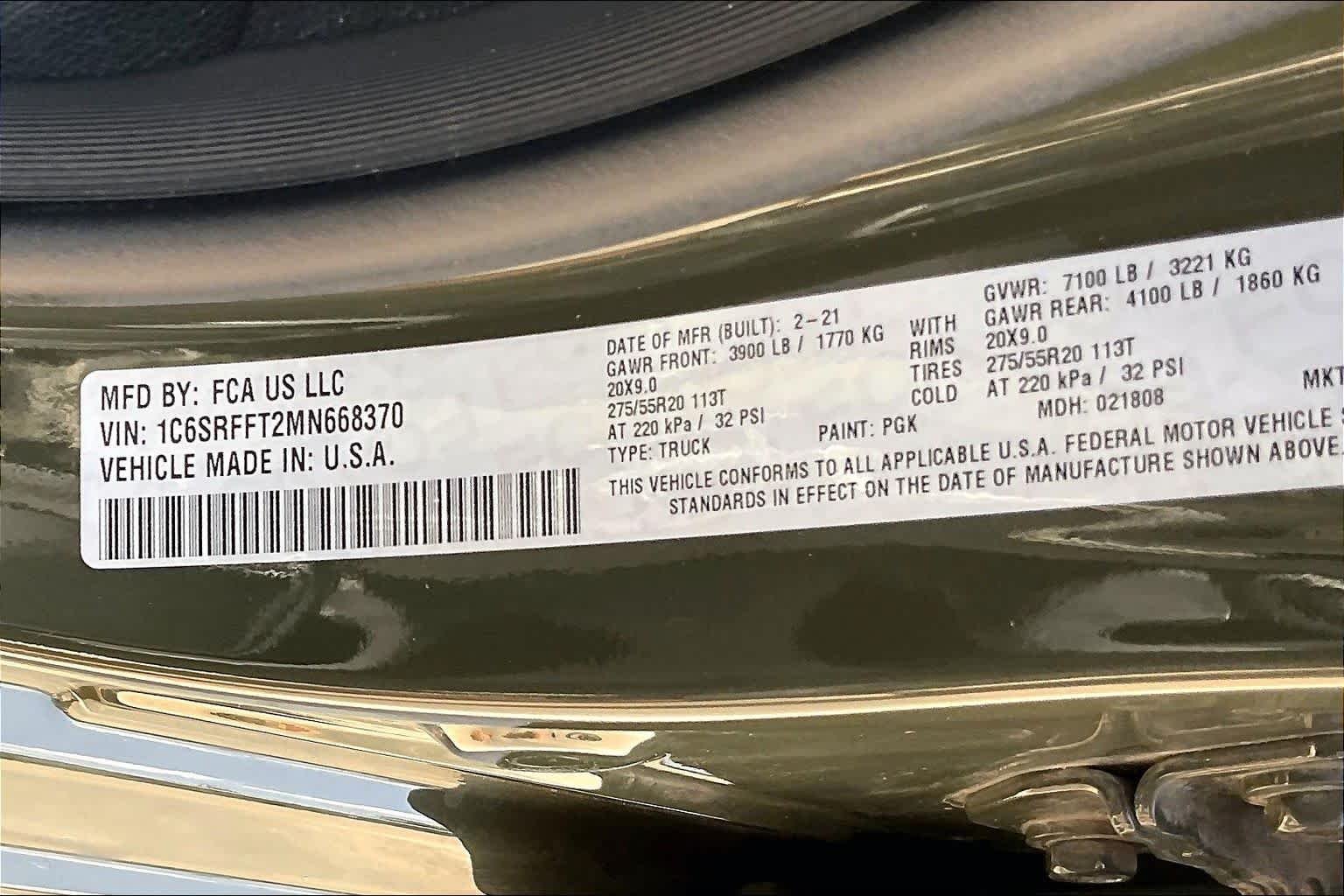 Used 2021 Tank Clearcoat Ram Big Horn image 34