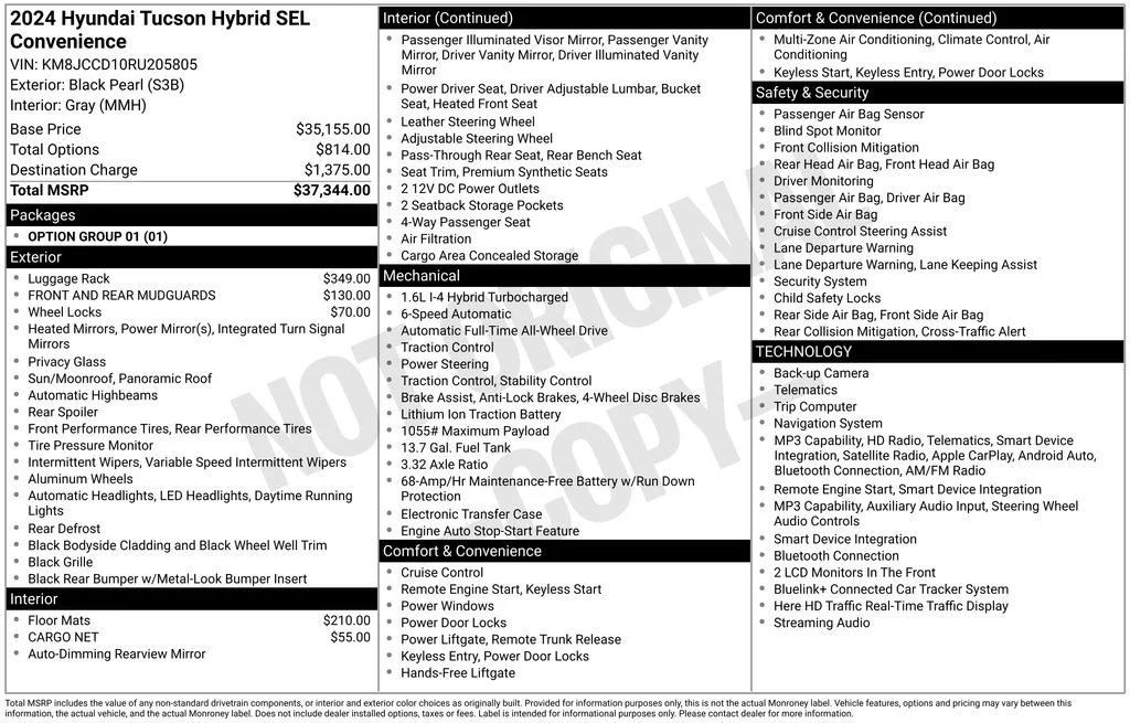 Used 2024 Black Pearl Hyundai SEL Convenience image 34