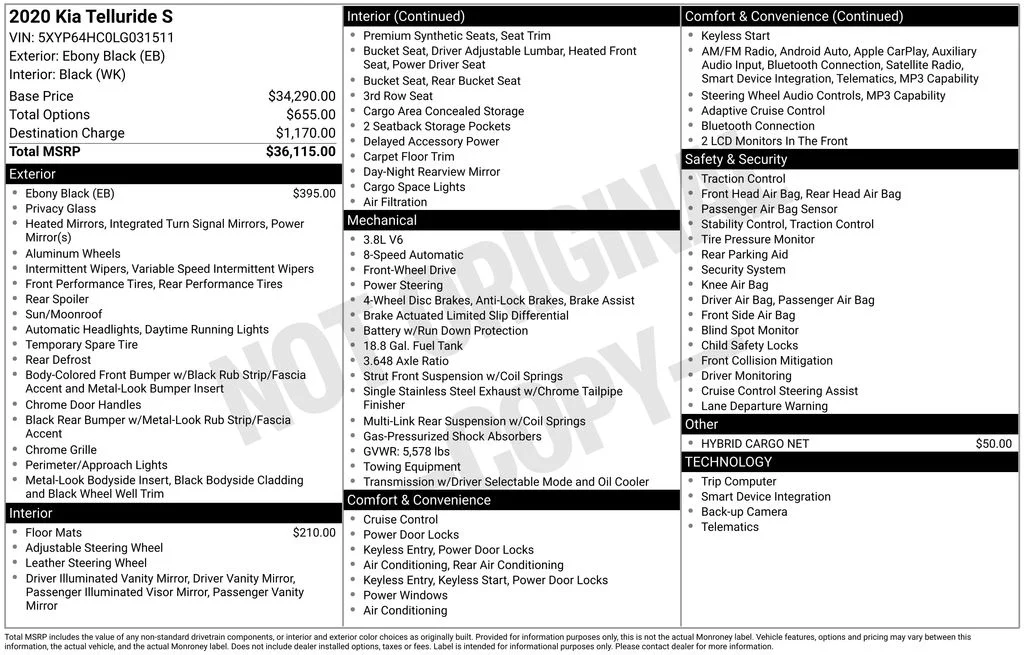 Used 2020 Black Kia S image 2