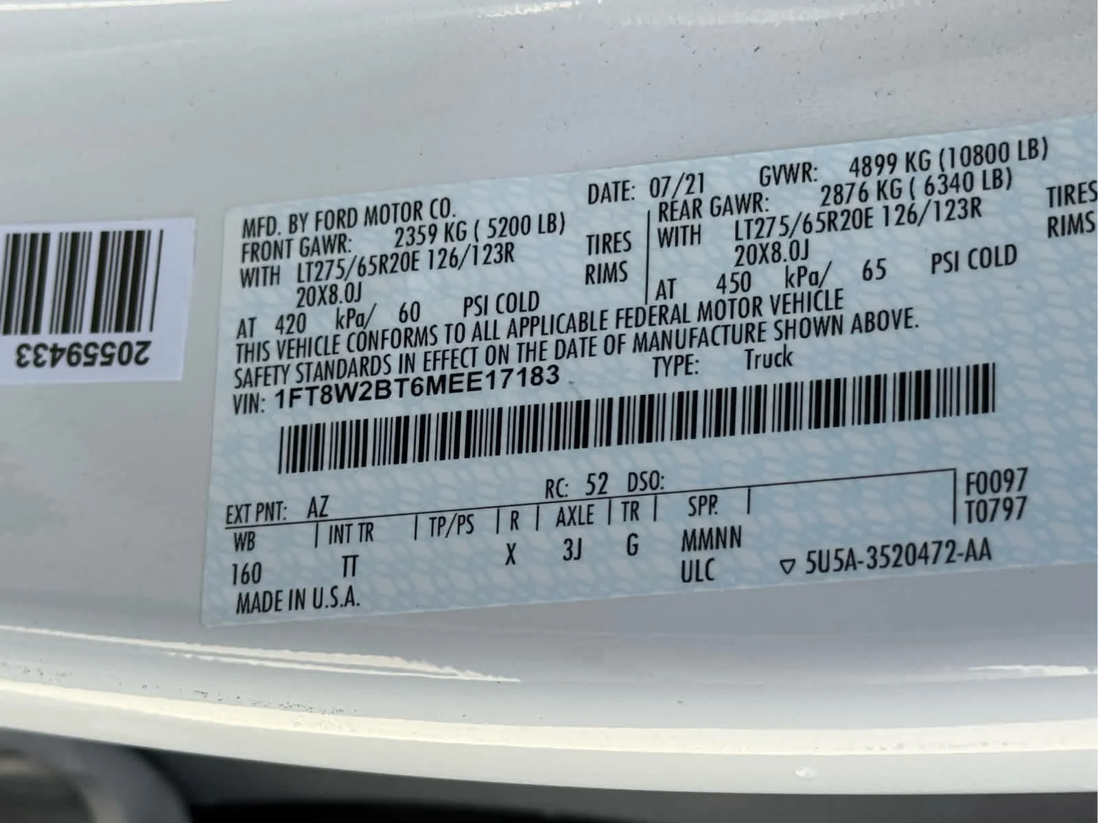 Used 2021 Star White Metallic Tri-Coat Ford Limited image 26