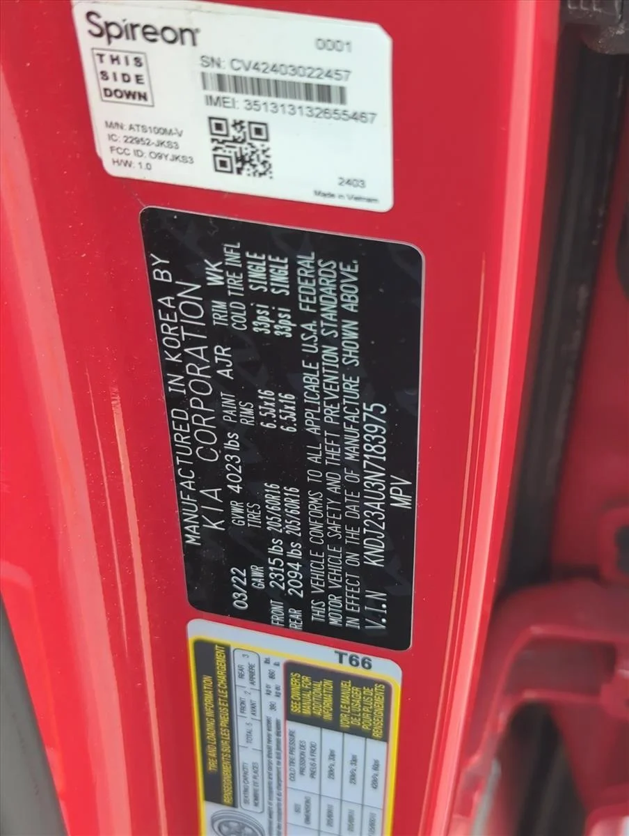 Used 2022 Inferno Red Kia LX image 2