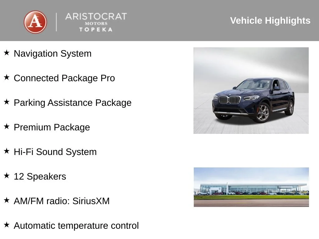 Used 2023 BMW X3 30i with VIN 5UX53DP01P9S17300 for sale in Kansas City