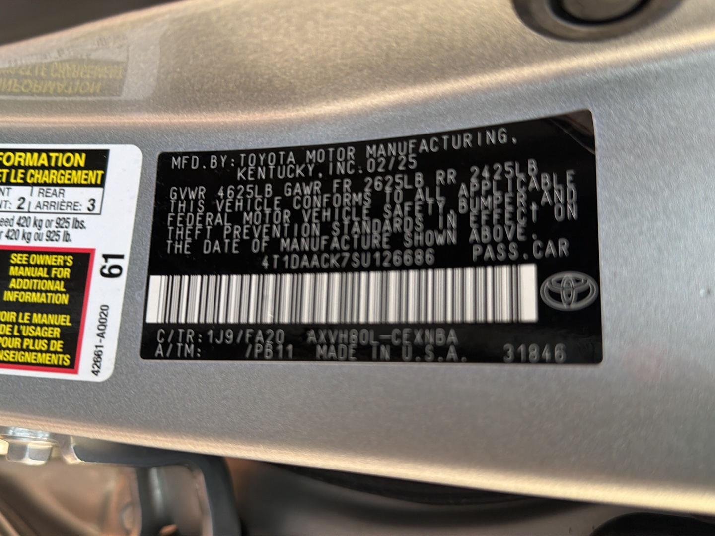 Used 2025 Celestial Silver Metallic Toyota LE image 39