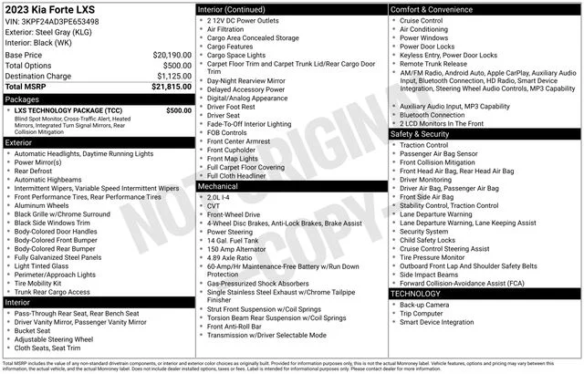 Used 2023 Gray Kia LXS image 14