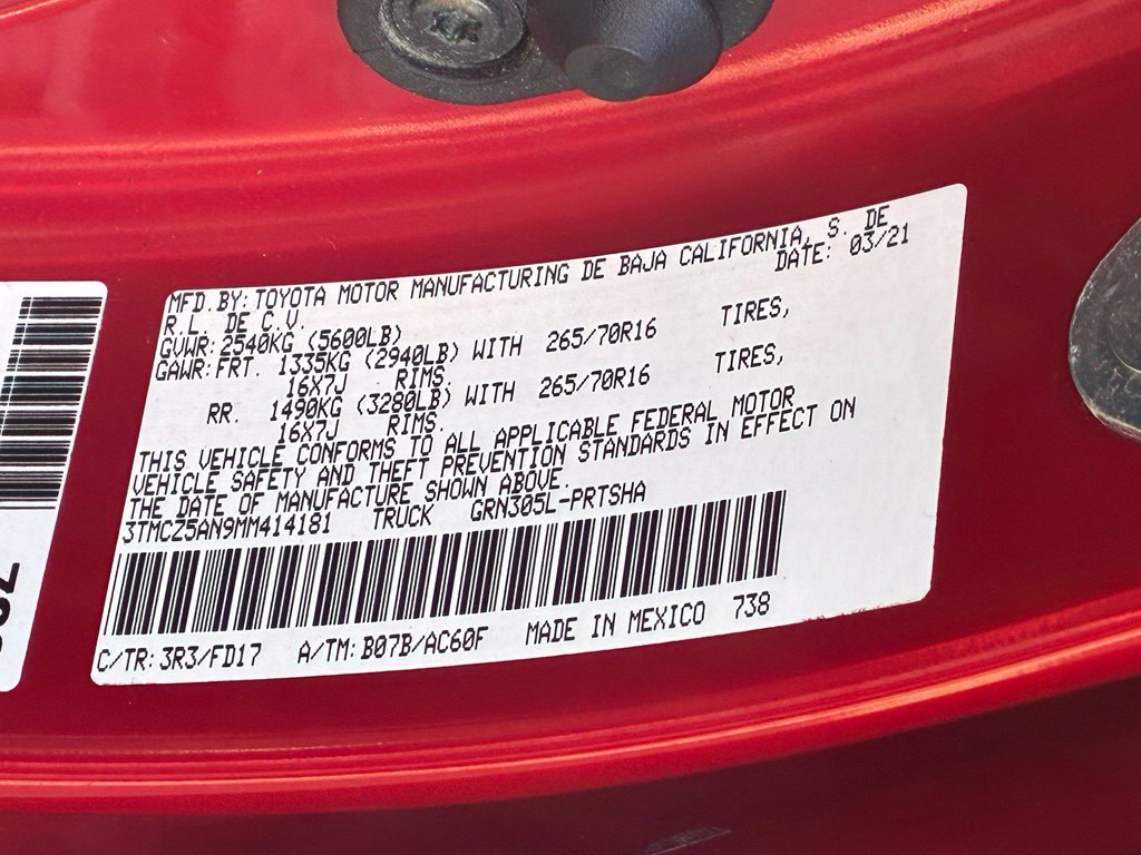 Used 2021 Red Toyota TRD Off-Road image 33