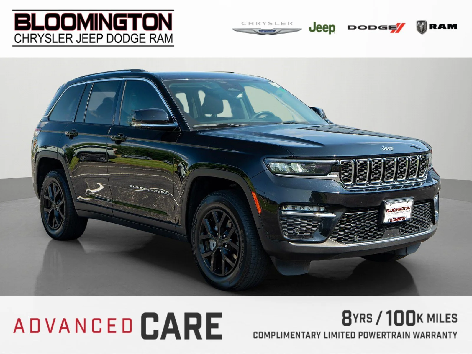 Used 2023 Diamond Black Crystal Pearlcoat Jeep Limited image 1