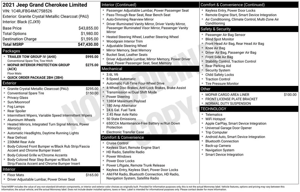 Certified Used 2021 Granite Crystal Clearcoat Metallic Jeep Limited image 6
