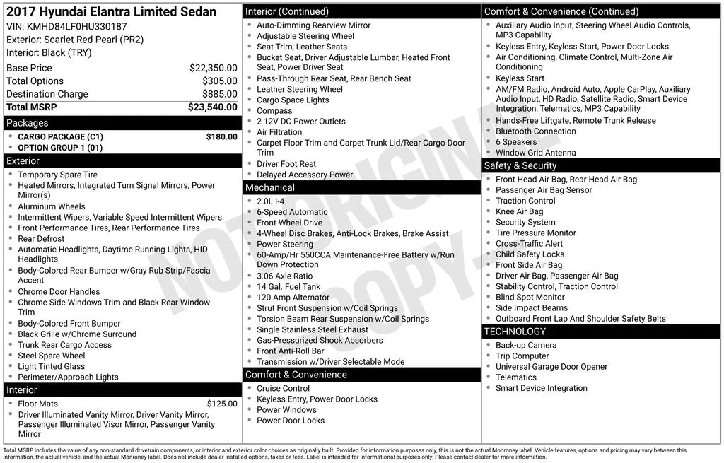 Used 2017 Red Hyundai Limited image 2