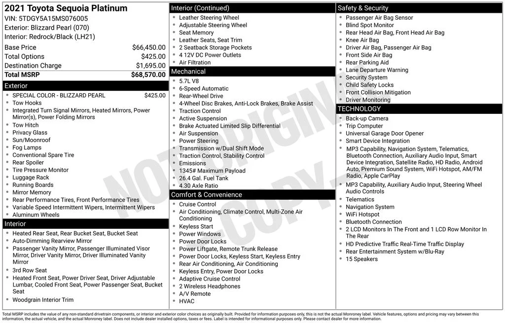 Used 2021 White Toyota Platinum image 11