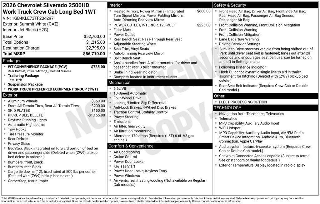 2026 Chevrolet Silverado 2500 HD Work Truck - Photo 4