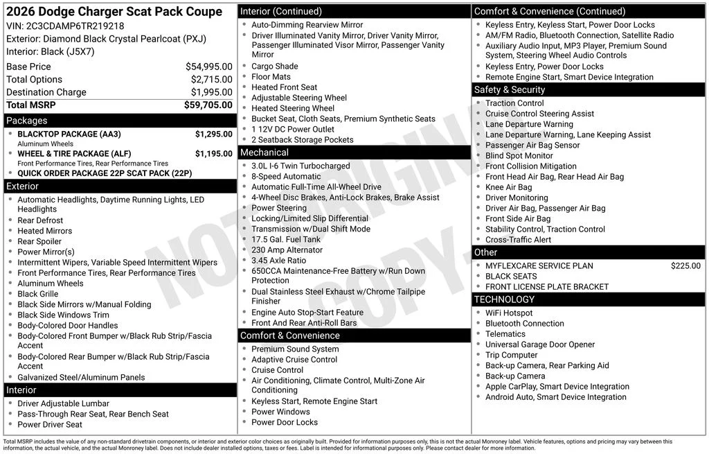 New 2026 Diamond Black Crystal Pearlcoat Dodge Scat Pack image 6