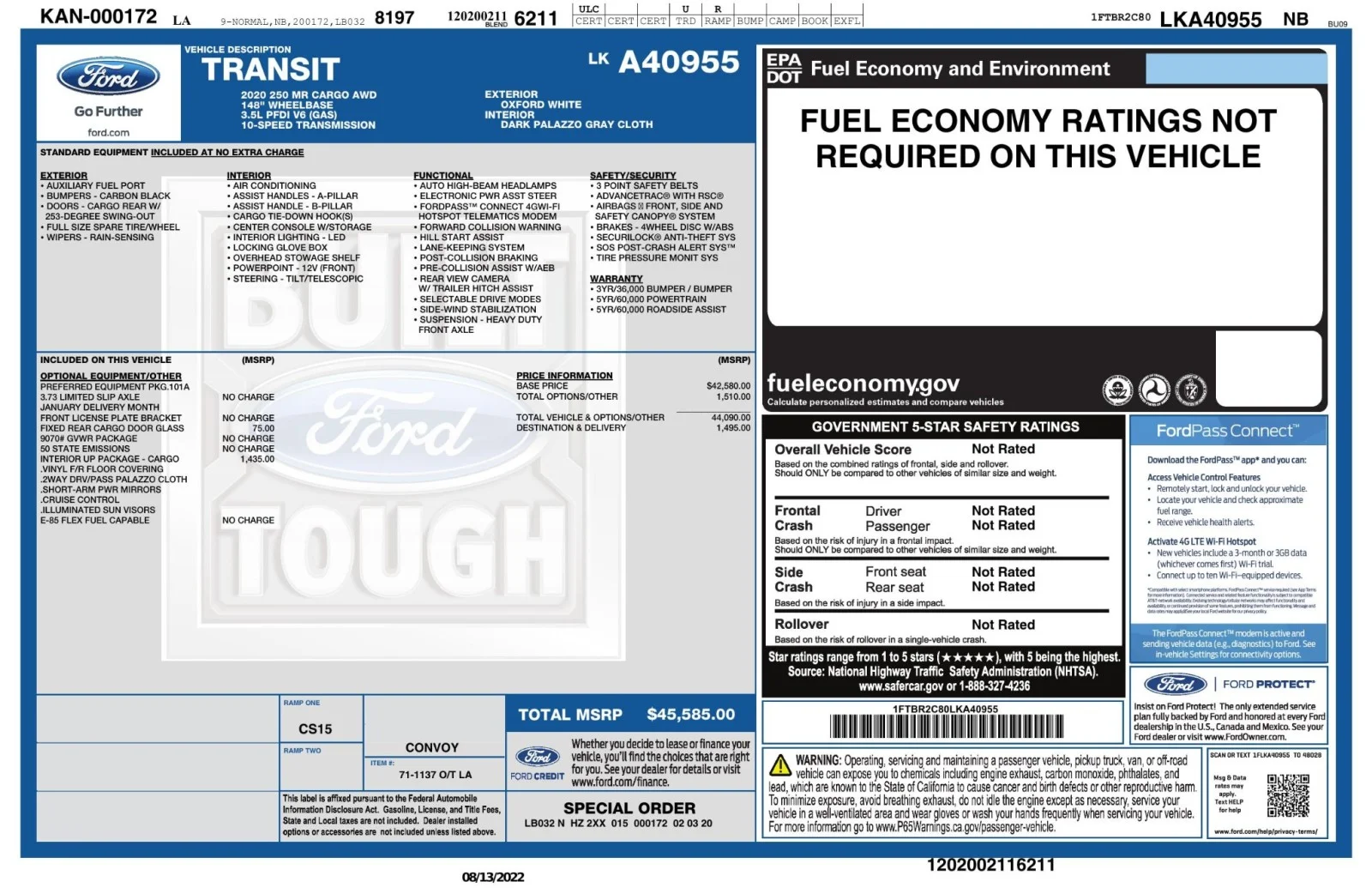 Used 2020 Oxford White Ford w/ rearCam image 2