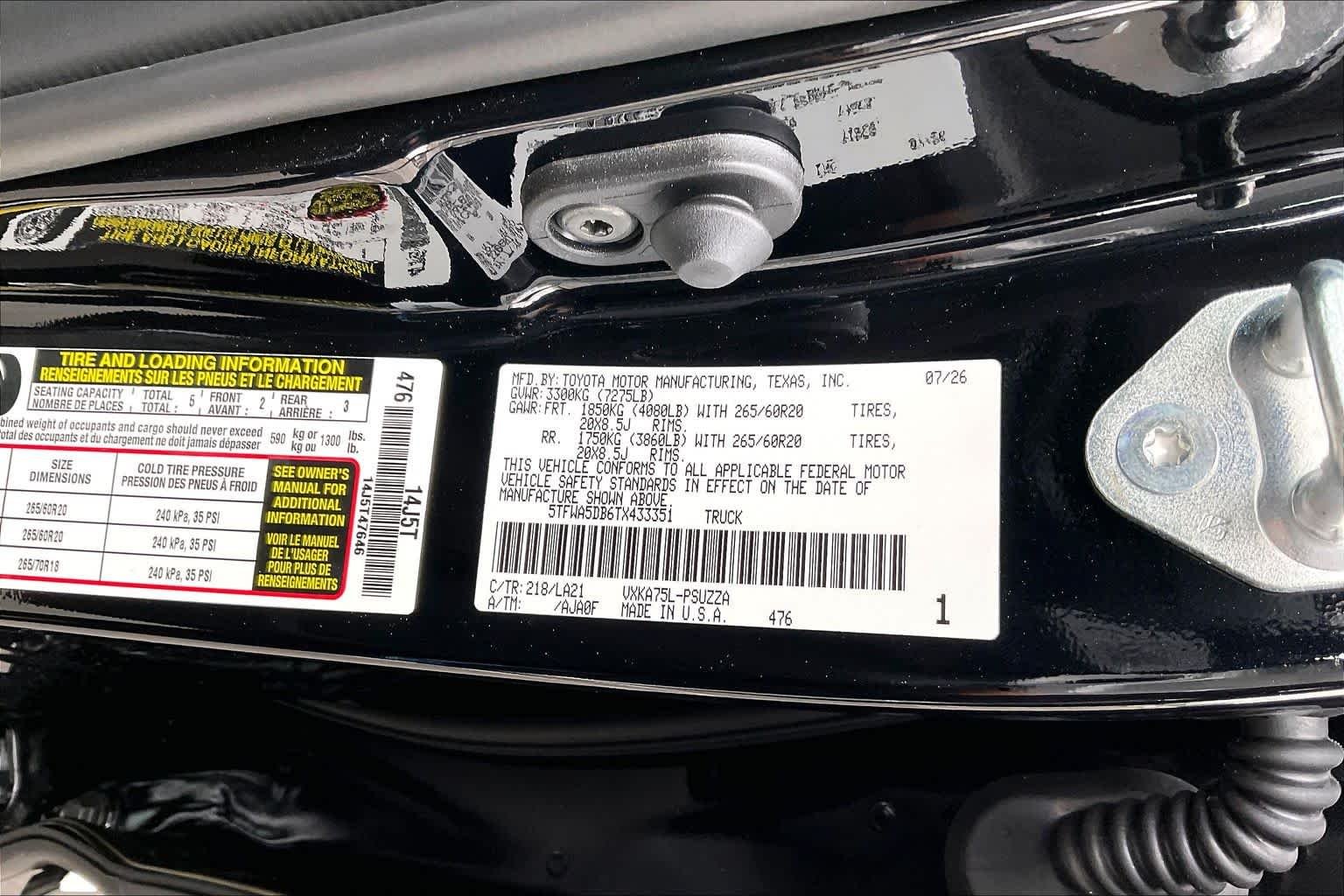 New 2026 Midnight Black Metallic Toyota Platinum image 21