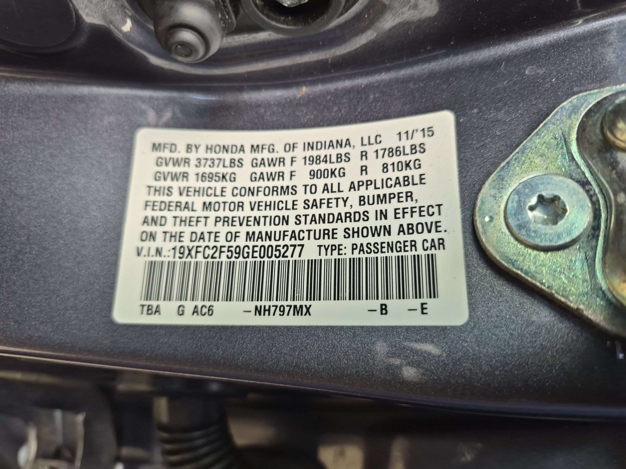 Certified Used 2016 Modern Steel Metallic Honda LX Sedan image 32
