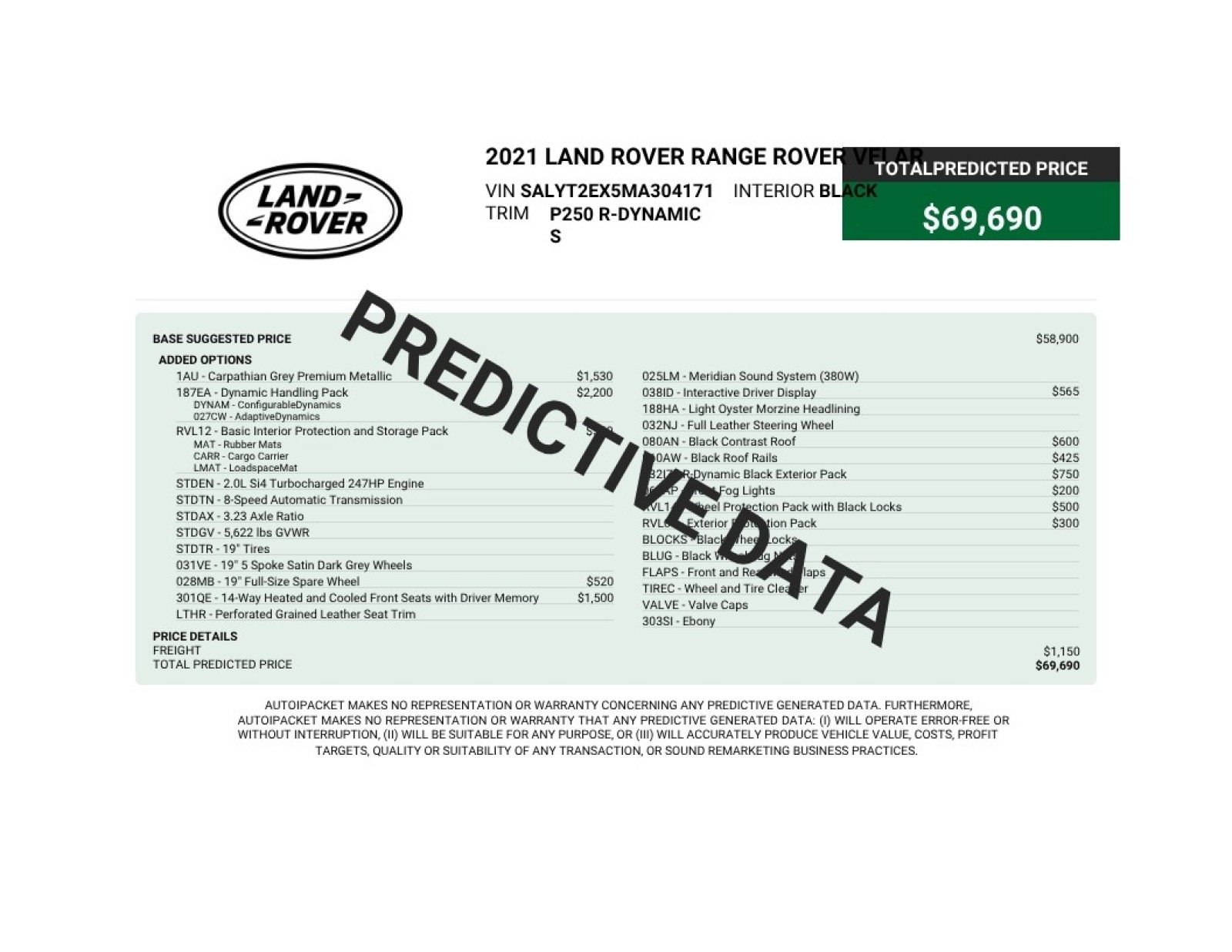 Used 2021 Carpathian Grey Premium Metallic Land Rover R-Dynamic S image 2