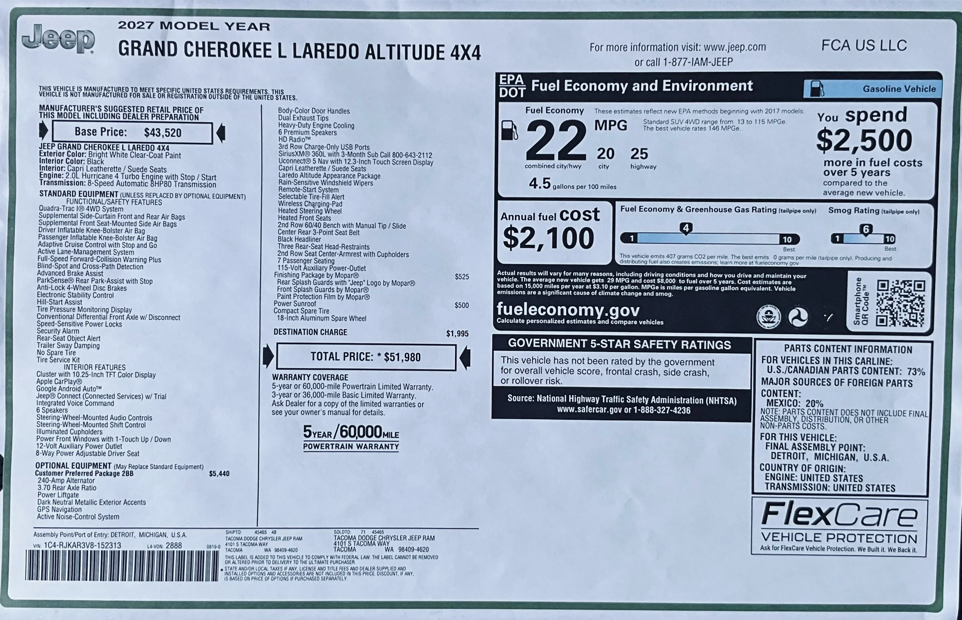 New 2027 White Jeep Laredo Altitude image 28
