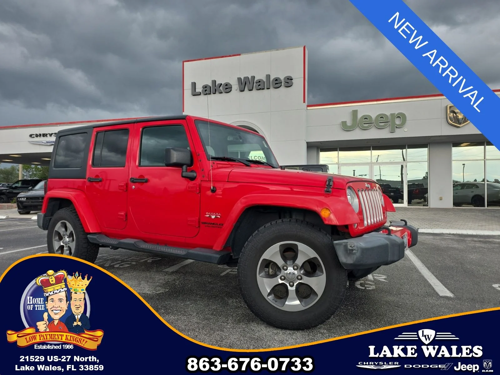 Used 2017 Red Jeep Unlimited Sahara image 1