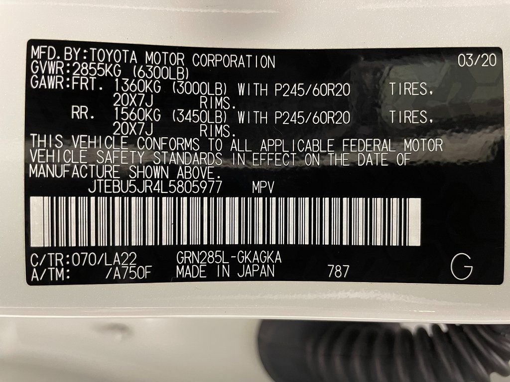 Used 2020 White Toyota Limited image 51