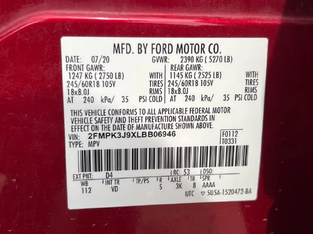 Used 2020 Red Ford SEL image 38