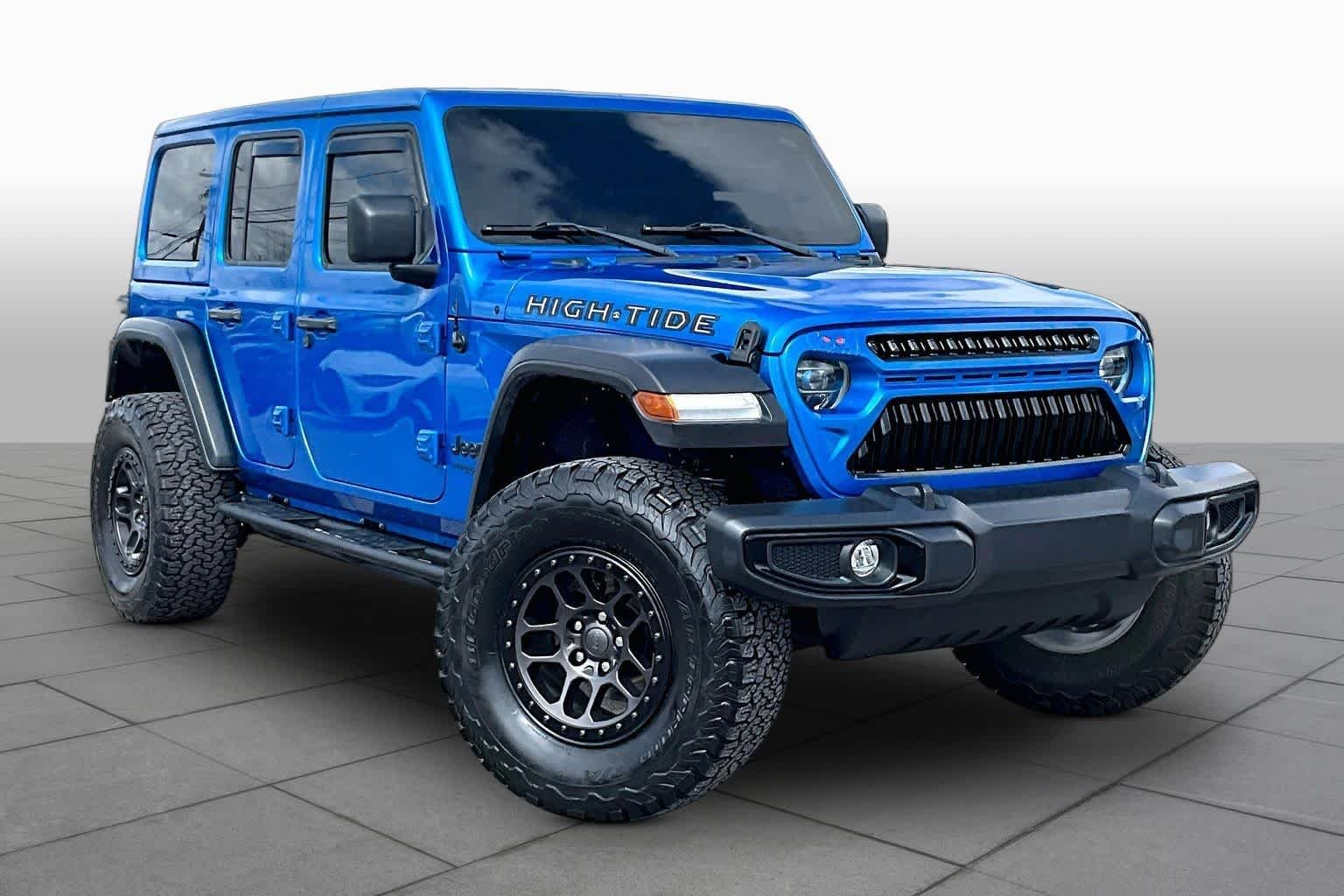 Used 2022 Hydro Blue Pearlcoat Jeep Unlimited High Tide image 2