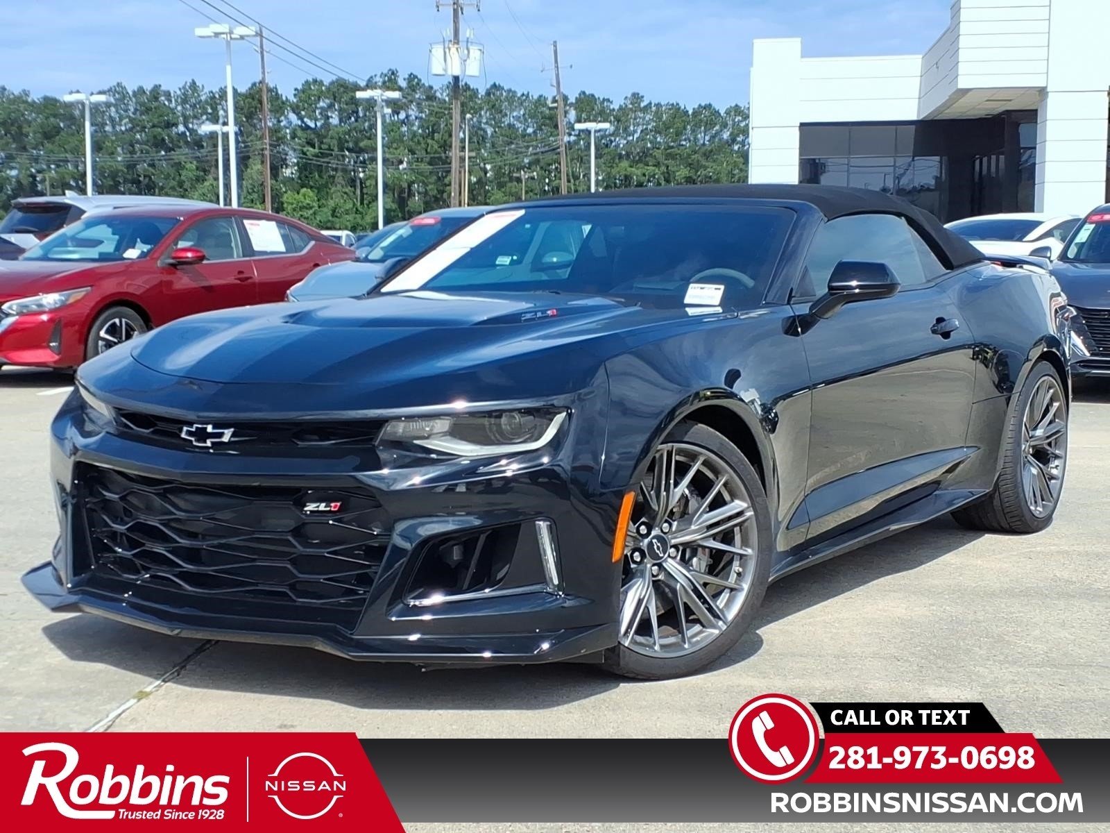 Black 2022 Chevrolet Camaro ZL1 Convertible RWD Convertible Rear-Wheel Drive Manual