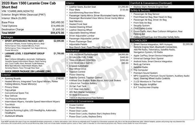 Used 2020 Bright White Clearcoat Ram Laramie image 41