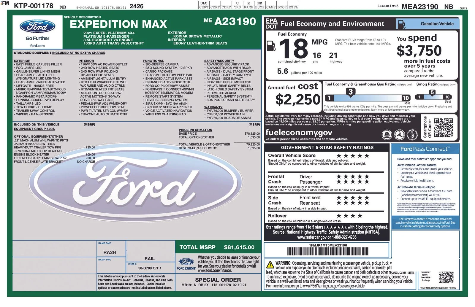 Used 2021 Brown Ford Platinum image 94