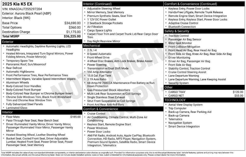 Used 2025 Black Kia EX image 2